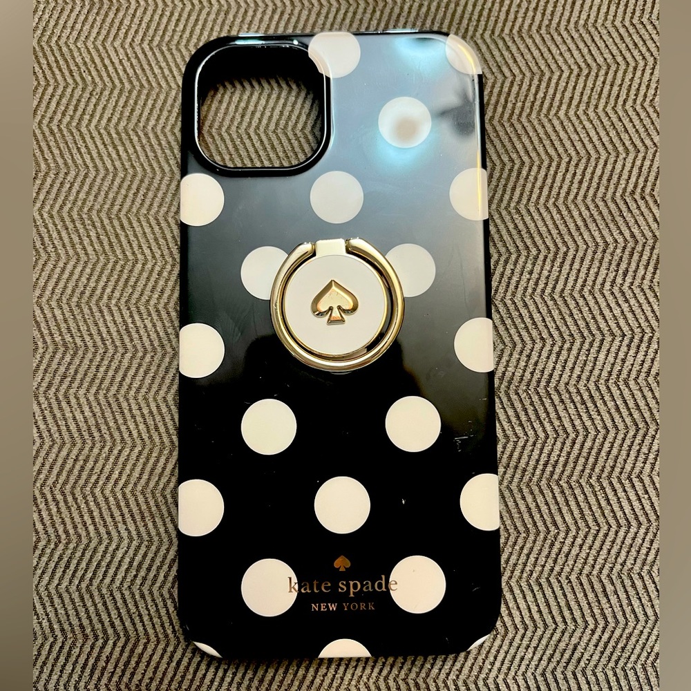 Black & white polka dot Kate Spade iPhone 13 case